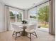 Cozy breakfast nook with a round table, modern chairs, and natural light from the windows at 502 Webster Ln, Cramerton, NC 28032