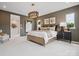 Serene primary bedroom featuring a stylish bed and calming decor at 502 Webster Ln, Cramerton, NC 28032