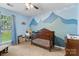 Charming bedroom with mountain-themed wall art at 510 Sw Viking Sw Pl, Concord, NC 28025