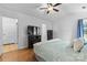 Main bedroom with hardwood floors, and closet access at 510 Sw Viking Sw Pl, Concord, NC 28025