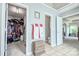 Hallway leading to closet, half bath, and the main bedroom at 511 Rough Hewn Ln, Rock Hill, SC 29730