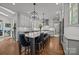 Spacious kitchen showcasing a center island with seating, stainless steel appliances, and pendant lighting at 6916 Cameron Glen Dr, Charlotte, NC 28210