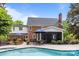 Sparkling pool with an outdoor dining area and mature landscaping at 6916 Cameron Glen Dr, Charlotte, NC 28210