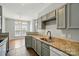 Open kitchen with granite countertops, stainless sink, and modern cabinets at 10867 Garden Oaks Ln, Charlotte, NC 28273