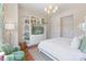 Bedroom featuring a decorative light fixture, built-in shelving unit, and hardwood floors at 1172 Queens Rd, Charlotte, NC 28207