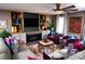 Inviting living room with custom built-ins, fireplace, and eye-catching decor at 12150 Plover Dr, Charlotte, NC 28269