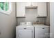 Convenient laundry room featuring washer and dryer hookups and cabinet storage at 146 Valley Glen Dr, Troutman, NC 28166