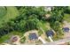 Aerial landscape view of home and treelined property with a long driveway at 2004 Plain Field Dr, Bessemer City, NC 28016