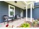 Inviting front porch with two wicker chairs and a welcome sign by the black front door at 201 S 5Th Ave, Maiden, NC 28650