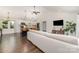Open-concept living space with hardwood floors, vaulted ceiling, and seamless flow to the kitchen at 3250 Celanese Rd, Rock Hill, SC 29732