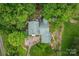 Bird's eye view of the home with a gazebo, deck, and lush greenery surrounding the property at 40 Old Rd, Taylorsville, NC 28681