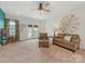 Bonus room featuring french doors, windmill art, and neutral carpeting at 4305 Twenty Grand Dr, Indian Trail, NC 28079