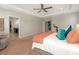Main bedroom with trey ceiling and access to the en-suite bathroom at 4305 Twenty Grand Dr, Indian Trail, NC 28079