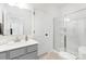 Bathroom featuring modern fixtures, vanity, and glass shower at 492 Switch St # 82 Ty, York, SC 29745