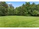 A large green backyard is surrounded by woods at 5410 Berryview Ln, Gastonia, NC 28056