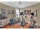 Home gym with a variety of workout equipment and motivational artwork at 7046 North Bridge Dr, Huntersville, NC 28078