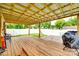 Covered deck features an attached grilling deck and beautiful green backyard at 739 Springdale Rd, Rock Hill, SC 29730