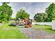 Land with boat and excavator with mature trees at 739 Springdale Rd, Rock Hill, SC 29730