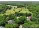 An aerial view showcasing the serene and private neighborhood with lush tree coverage and scenic views at 8433 Cheverny Dr, Waxhaw, NC 28173