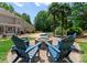 Inviting outdoor fire pit area with Adirondack chairs, perfect for relaxing evenings at 8433 Cheverny Dr, Waxhaw, NC 28173