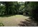 Expansive backyard with lush greenery and storage sheds, offering ample space and potential at 8618 Rittenhouse Cir, Charlotte, NC 28270
