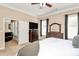 Spacious main bedroom featuring a decorative dresser, large bed and neutral carpet at 1397 Tupelo Rd, Clover, SC 29710