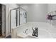 This primary bathroom features a bathtub, shower, and vanity at 158 Snead Rd, Fort Mill, SC 29715