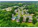 Aerial view displays a residential neighborhood with verdant landscaping, tree-lined streets, and a mix of single-Gathering homes at 2132 Cubla Ct, Rock Hill, SC 29732