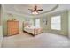 The main bedroom features neutral colors, a tray ceiling and carpet at 2132 Cubla Ct, Rock Hill, SC 29732