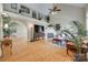 Spacious living room with hardwood floors, a fireplace, and high ceilings, perfect for entertaining at 2132 Cubla Ct, Rock Hill, SC 29732