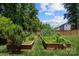 A backyard garden featuring raised garden beds with rich vegetation enclosed by a wooden fence at 3633 Longpond Ln, Monroe, NC 28110
