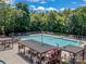 Aerial view of a neighborhood swimming pool with lap lanes and plenty of seating at 4009 Oxford Mill Rd, Waxhaw, NC 28173