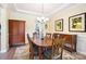 Traditional dining room featuring wood table, cabinet, wainscoting, and chandelier at 4009 Oxford Mill Rd, Waxhaw, NC 28173