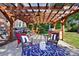 Covered patio featuring a built-in grill, fireplace, and seating area with a pergola at 4009 Oxford Mill Rd, Waxhaw, NC 28173