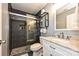 Modern bathroom featuring a walk-in shower, sleek fixtures, and a stylish vanity with ample counter space at 433-68 W 8Th St, Charlotte, NC 28202