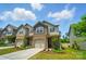 Charming townhome showcases a one-car garage, tidy landscaping, and a well-maintained lawn at 5334 Orchid Bloom Dr, Fort Mill, SC 29707