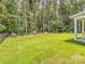 Spacious backyard featuring a lush lawn and a border of mature trees at 7108 Hambright Rd, Huntersville, NC 28078