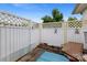 Enclosed backyard features a private patio area with decorative fencing at 7138 Somerset Springs Dr, Charlotte, NC 28262