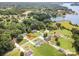 An aerial view of lakefront homes surrounded by trees at 145 Waterwood Dr, Shelby, NC 28150