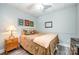 Cozy bedroom with wood-look floors and decorative accent panels at 145 Waterwood Dr, Shelby, NC 28150