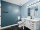 Stylish bathroom with modern vanity, fixtures, and a tiled shower and new fixtures at 3124 5Th Street Ne Pl, Hickory, NC 28601