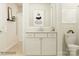 Elegant bathroom featuring a vanity with storage, modern fixtures, and stylish decor at 3887 Horsham St, Indian Land, SC 29707