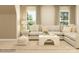 Serene living room with a comfortable sectional sofa, stylish throw pillows, and ample natural light at 3887 Horsham St, Indian Land, SC 29707