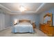 Spacious main bedroom features a tray ceiling, fan, and coordinated furniture set at 4003 Fine Robe Dr, Indian Trail, NC 28079