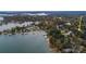 Stunning aerial view showcasing waterfront homes surrounded by lush fall foliage and serene lakeside docks at 4920 Surfwood Dr, Sherrills Ford, NC 28673