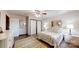 Cozy bedroom featuring hardwood floors, neutral walls, and double closets at 4920 Surfwood Dr, Sherrills Ford, NC 28673