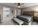 Comfortable bedroom featuring neutral color palette and updated ceiling fan at 5075 Lakeview Cir, Sherrills Ford, NC 28673