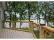 Modern deck featuring wood and metal railings offering serene waterfront views of the lake at 5075 Lakeview Cir, Sherrills Ford, NC 28673