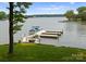 Lake Norman waterfront property with private dock and lush green lawn under a sunny sky at 5075 Lakeview Cir, Sherrills Ford, NC 28673