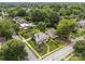 Aerial view of the property, highlighting its well-manicured lawn, mature trees, and surrounding neighborhood, providing a serene setting at 603 S Fulton St, Salisbury, NC 28144